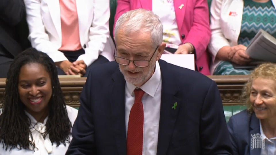 Labour leader Jeremy Corbyn speaks during Prime Minister's Questions in the House of Commons, London. (Photo by House of Commons/PA Images via Getty Images)