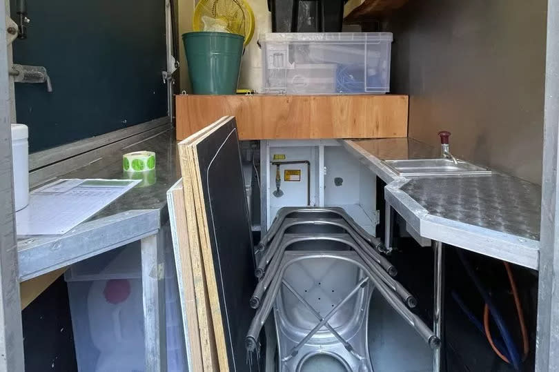 An old trailer before it has been transformed into a lemonade stand