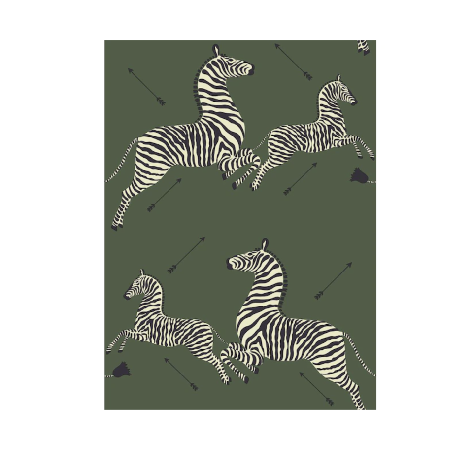 1) Scalamandre Serengeti Green Zebra Wallpaper