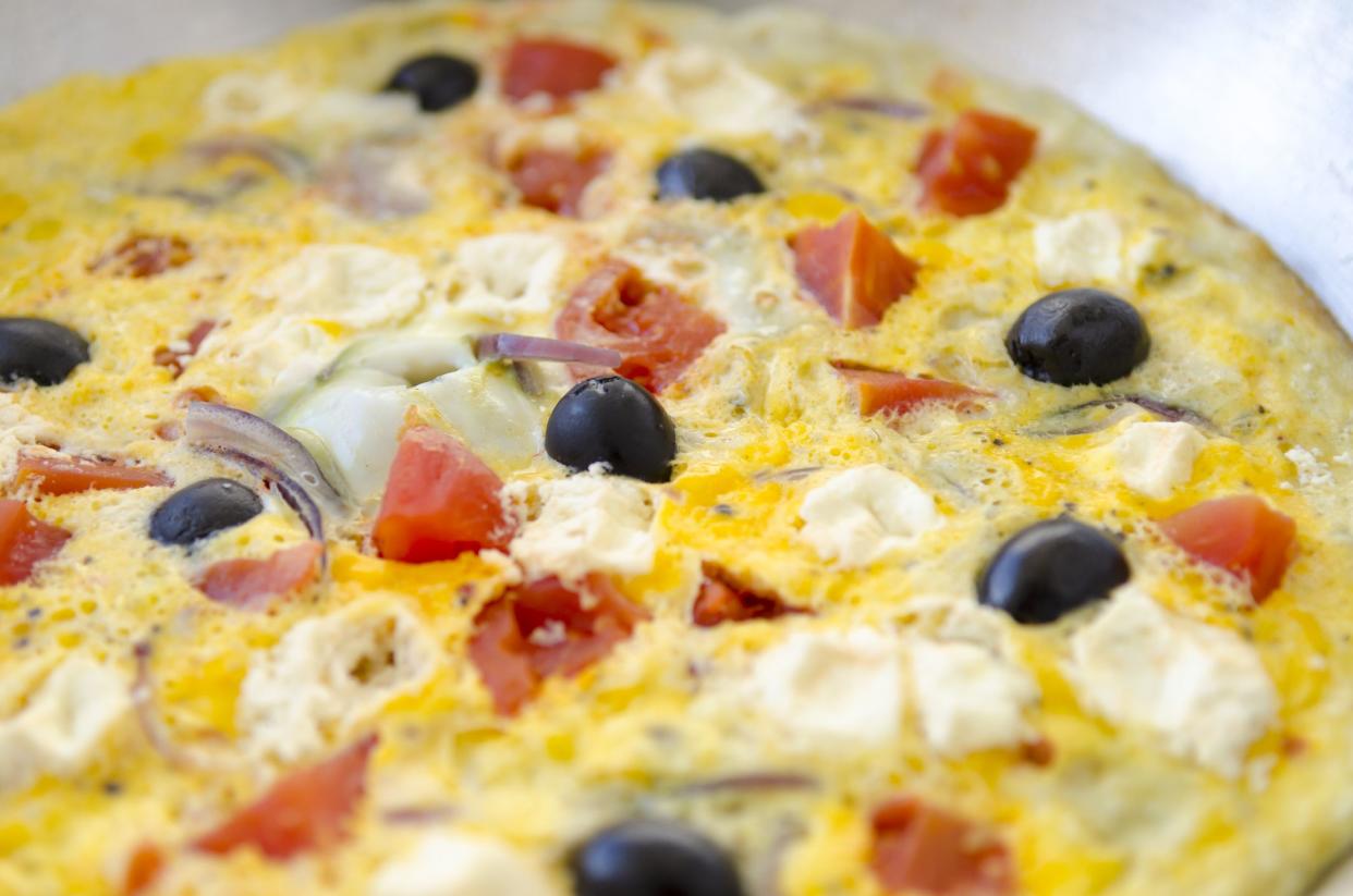 Omelet with vegetables on a plate