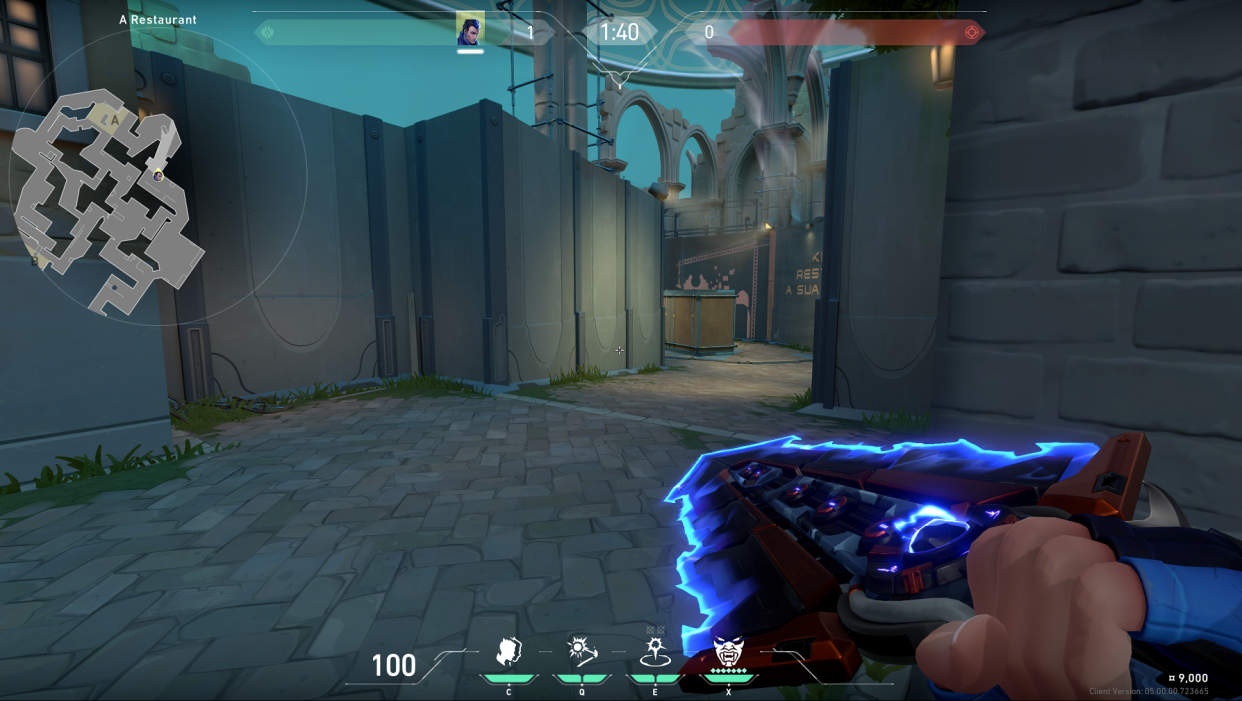 A picture of an in game screenshot from VALORANT, showing the layout of the map, Pearl. (Screenshot: Riot Games)