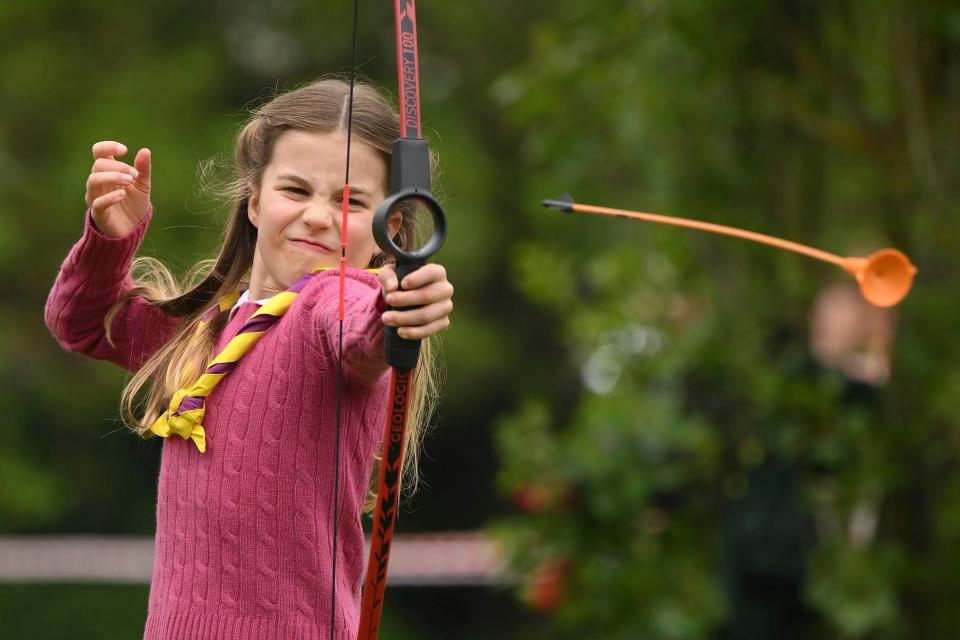 Princess Charlotte was very focused during archery.