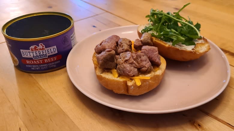 canned butterfield roast beef sandwich