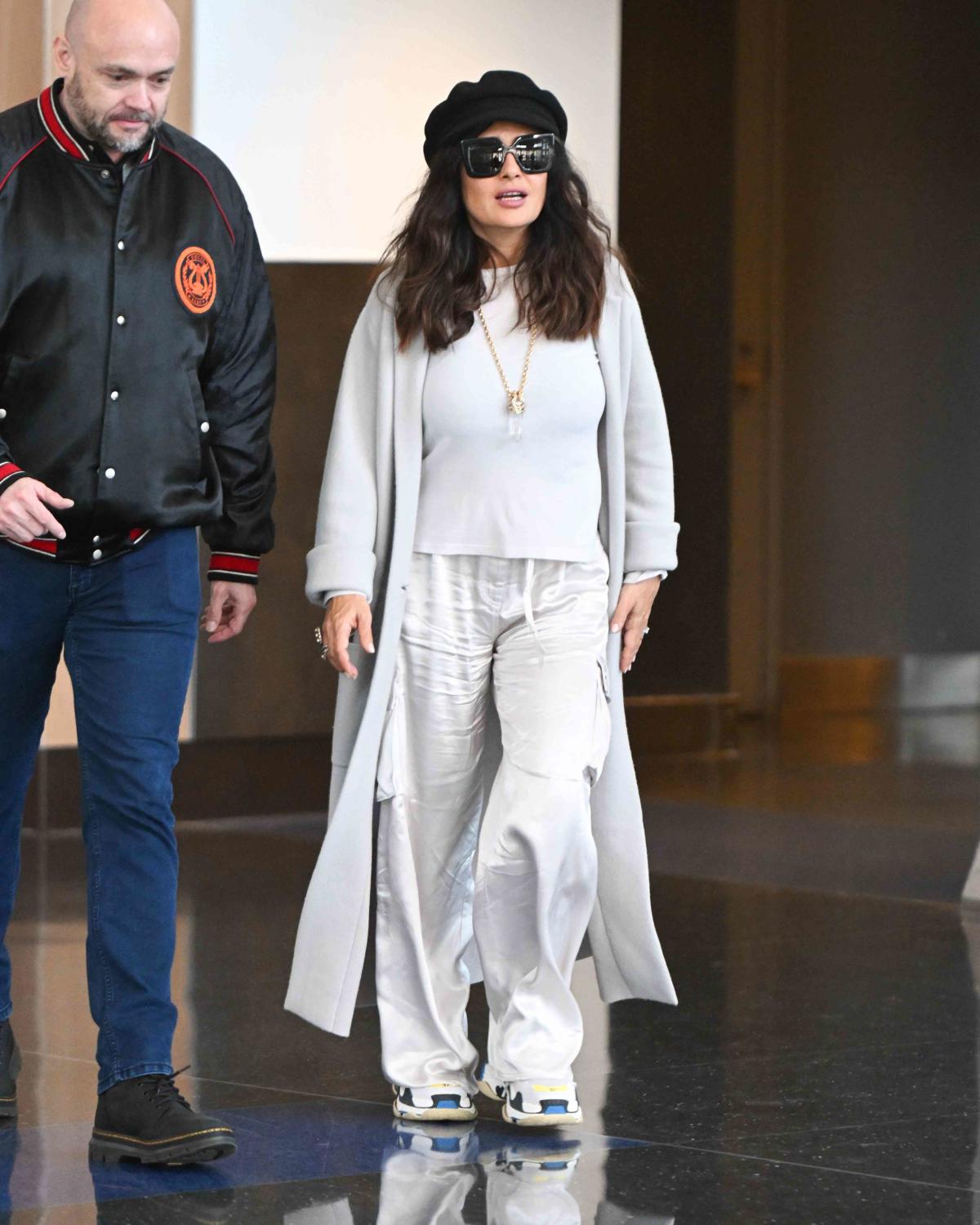 Salma Hayek Essentially Just Wore a Bathrobe Through the Airport