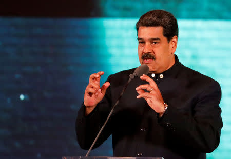 Venezuela's President Nicolas Maduro speaks at a meeting for re-branding the country abroad, in Caracas, Venezuela February 11, 2019. REUTERS/Manaure Quintero
