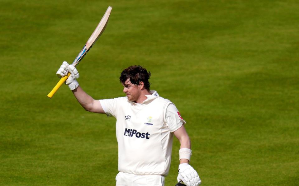 Glamorgan's Sam Northeast celebrates reaching his century