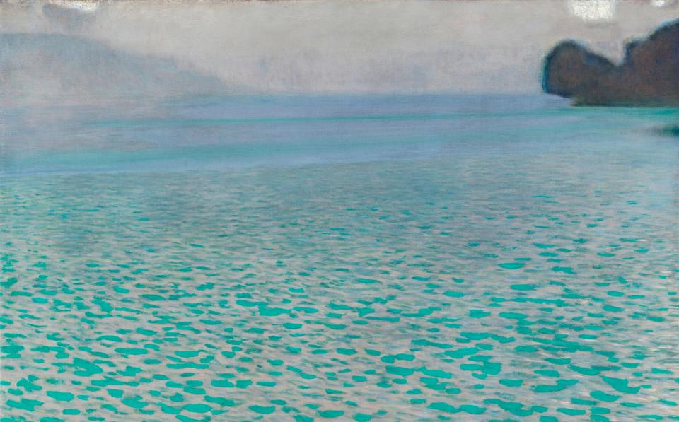 Lake Attersee in Salzkammergut, Upper Austria, painted in 1900 by Gustav Klimt - Corbis Historical/Getty