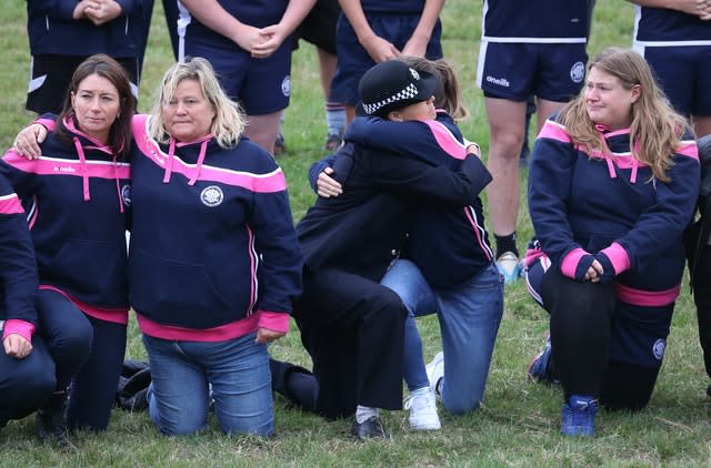 Members of East Grinstead rugby club held a minute's silence in memory of their head coach (Gareth Fuller/PA)