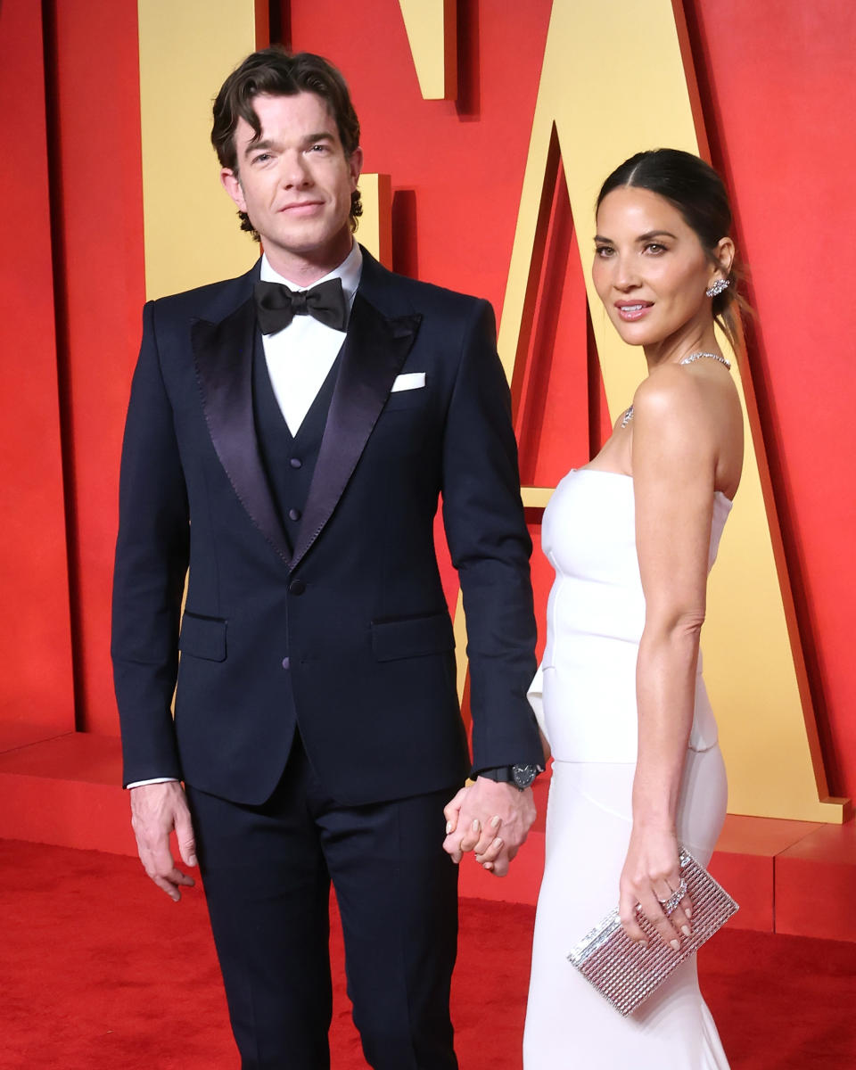 BEVERLY HILLS, CALIFORNIA - MARCH 10: John Mulaney and Olivia Munn attend the 2024 Vanity Fair Oscar Party hosted by Radhika Jones at Wallis Annenberg Center for the Performing Arts on March 10, 2024 in Beverly Hills, California. (Photo by Taylor Hill/Getty Images)