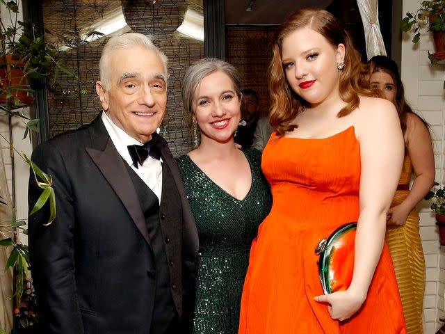 <p>Rachel Murray/Getty</p> Martin Scorsese, Domenica Cameron-Scorsese, and Francesca Scorsese at the 2020 Netflix Oscar After Party.