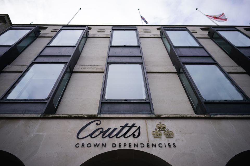 Stock photo of Coutts bank in St Helier, Jersey. Picture date: Monday December 12, 2022.