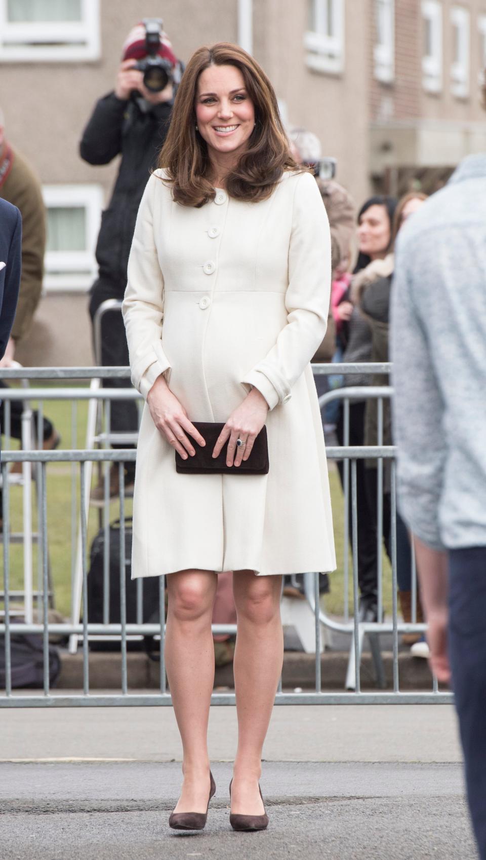 kate middleton march 2018 cream coat