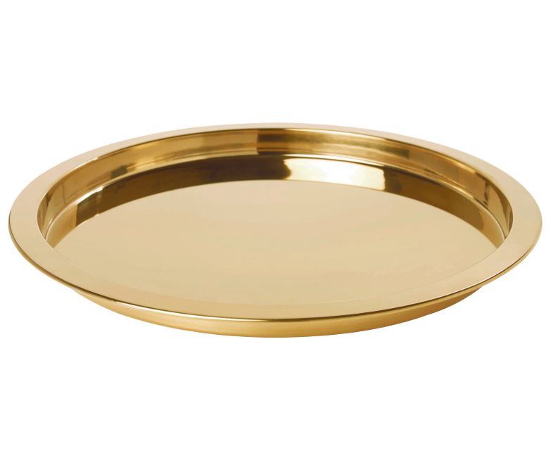 The circular brass tray