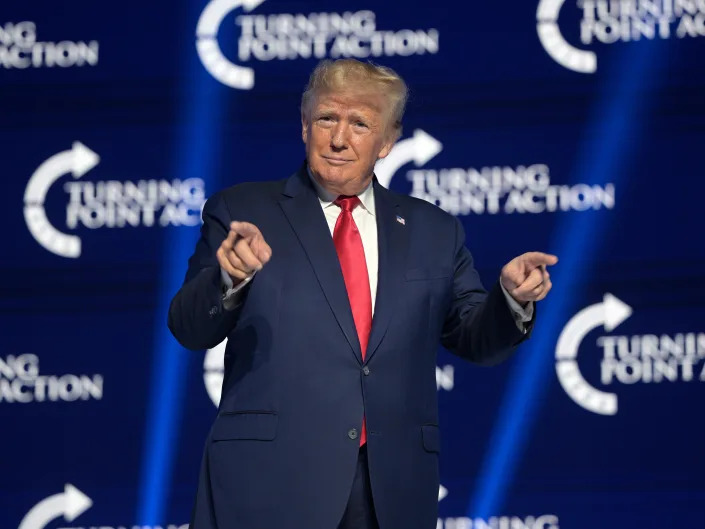 Donald Trump speaks at Turning Point USA summit