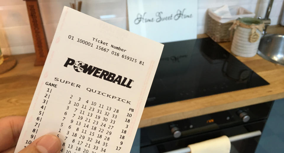 A Powerball Quickpick ticket.