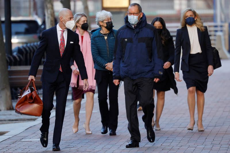 Harvard professor Charles Lieber arrives at the federal courthouse in Boston