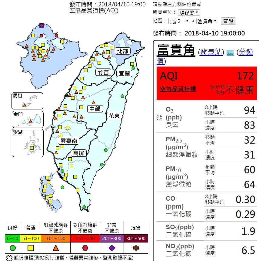 （取自行政院環保署空氣品質監測網）