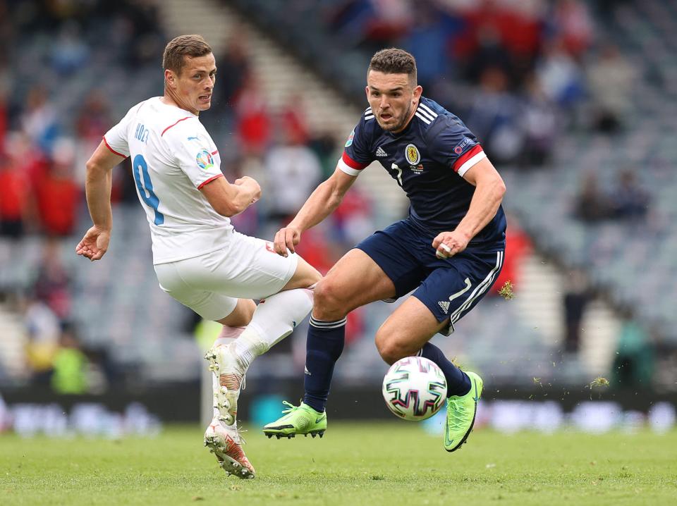 John McGinn in action against Czech Republic (POOL/AFP via Getty Images)