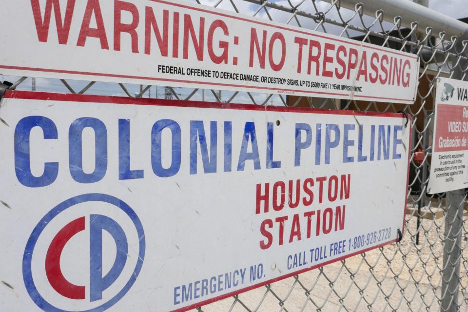 The Colonial Pipeline Houston Station facility in Pasadena, Texas, on May 10, 2021. President Joe Biden said a Russia-based group was behind the ransomware attack that forced the shutdown of the largest oil pipeline in the eastern United States.