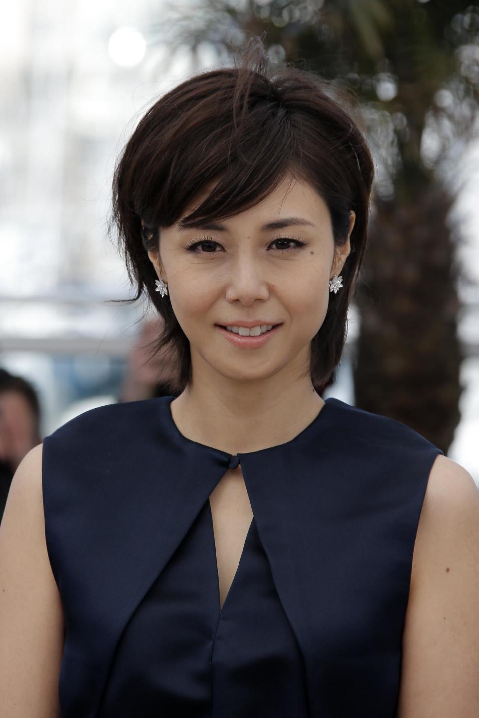 Actress Nanako Matsushima poses for photographers during a photo call for the film Shield of Straw at the 66th international film festival, in Cannes, southern France, Monday, May 20, 2013. (AP Photo/Lionel Cironneau)