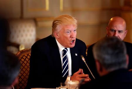 U.S. President Donald Trump speaks during a meeting in Brussels, Belgium. May 24, 2017. REUTERS/Francois Lenoir