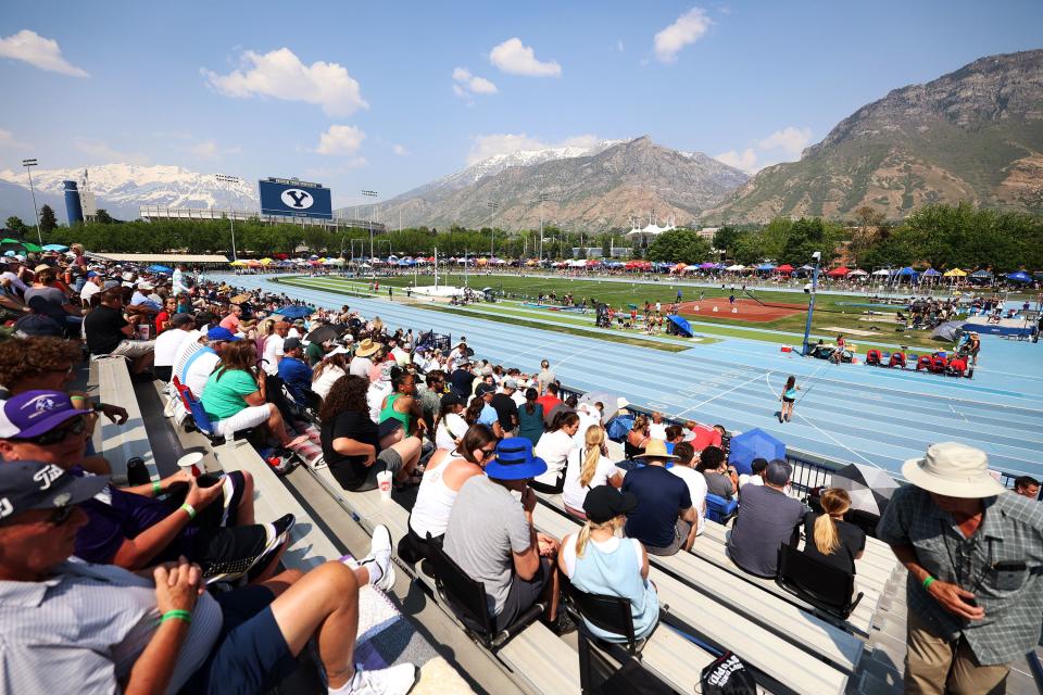 High School athletes gather at BYU in Provo to compete for the state track and field championships on Saturday, May 20, 2023. | Scott G Winterton, Deseret News