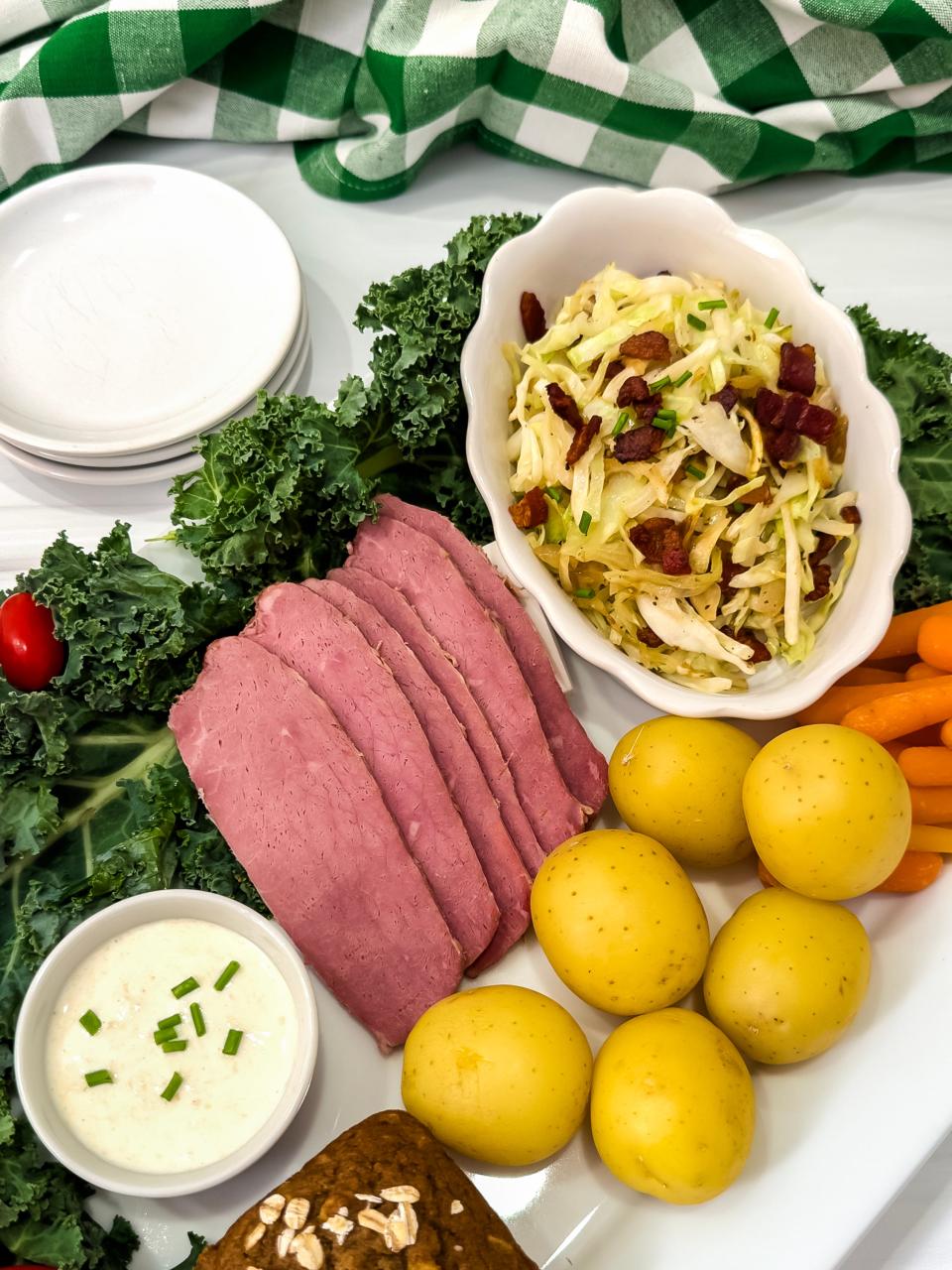 The sous vide cooking method guarantees a juicy, flavorful, and melt-in-your-mouth corned beef every time. Add fried Irish cabbage for a delicious and impressive meal.