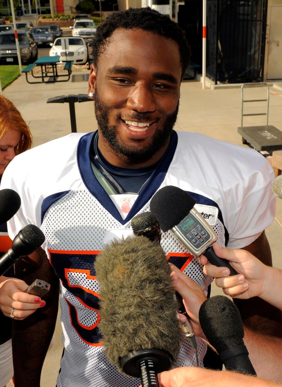 Robert Ayers, shown while playing for the Denver Broncos in 2011, has been hired as a defensive graduate assistant at Tennessee, his alma mater. Ayers has spent the past three seasons coaching at the high school level at Knoxville Catholic and Oak Ridge