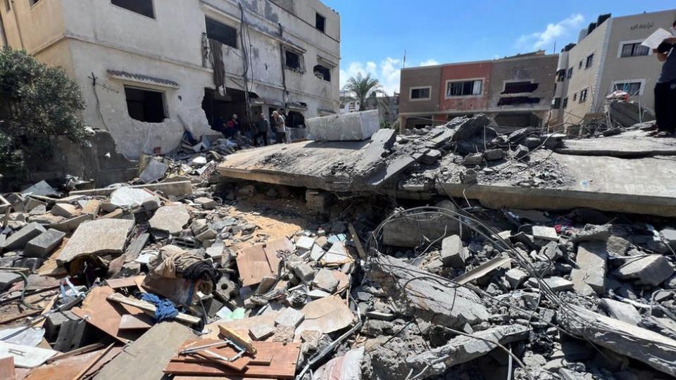 Uno de los tantos edificios destruidos en Gaza