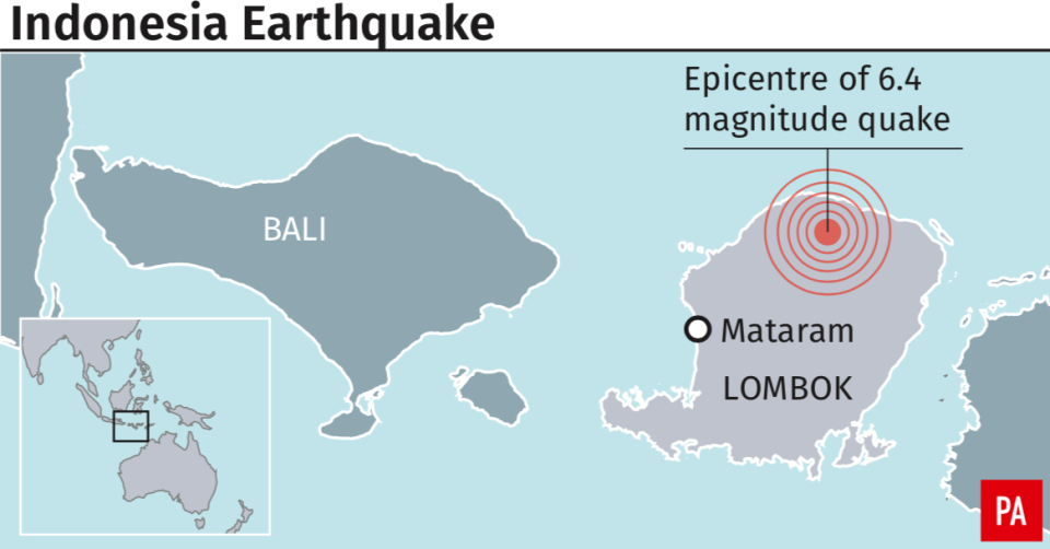 <em>The location of the deadly earthquake in Lombok (PA)</em>