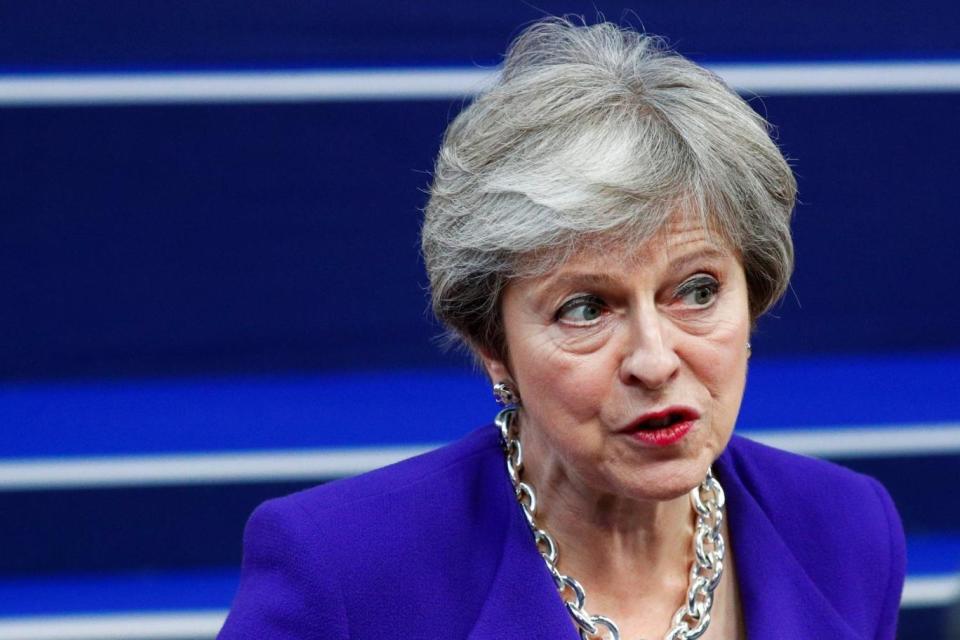 Theresa May arrives at the European Union leaders' summit in Brussels on Thursday (Francois Lenoir/Reuters)