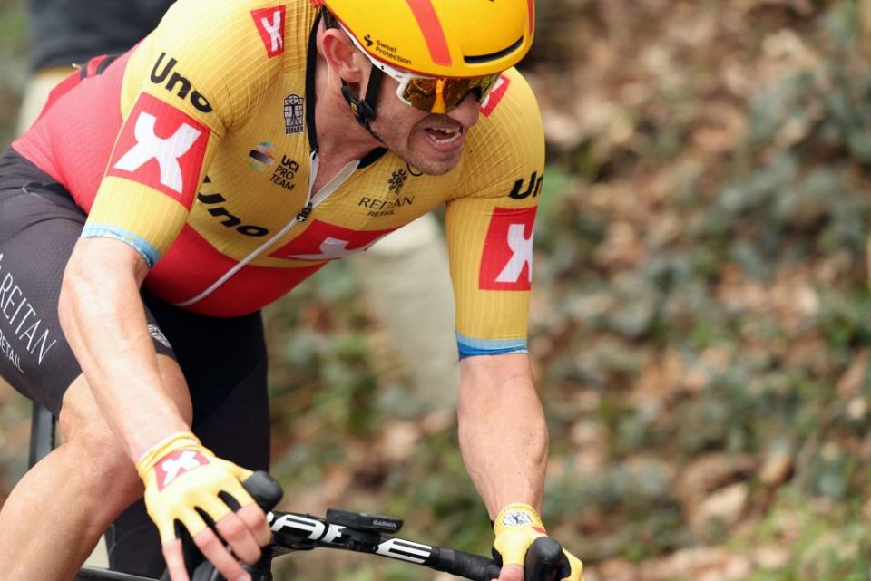 Norwegian Alexander Kristoff of UnoX pictured in action during the men elite race of the Dwars Door Vlaanderen cycling race 1835 km from Roeselare to Waregem Wednesday 29 March 2023 BELGA PHOTO DAVID PINTENS Photo by DAVID PINTENS  BELGA MAG  Belga via AFP Photo by DAVID PINTENSBELGA MAGAFP via Getty Images