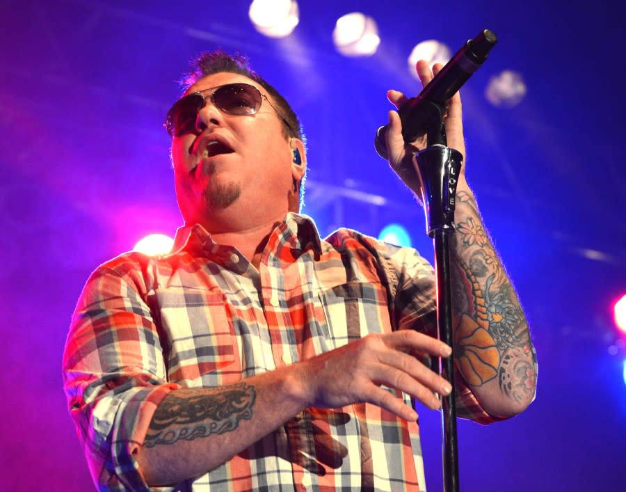 FILE – Steve Harwell of Smash Mouth performs during the 2013 Under the Sun Tour at Wente Vineyard on July 10, 2013 in Livermore, California. (Photo by C Flanigan/FilmMagic)