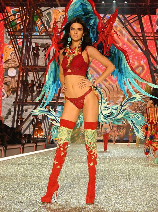 Kendall working the runway. Source: Getty Images.