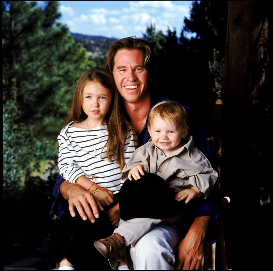 Val Kilmer with his children Mercedes and Jack. Kilmer recalls that he tried to get his actor son Jack to star in a film with him years ago, but was turned down.  "I was really embarrassed about myself that I never even thought once, that maybe it would have something to do with how Jack felt about his own career," says Kilmer.