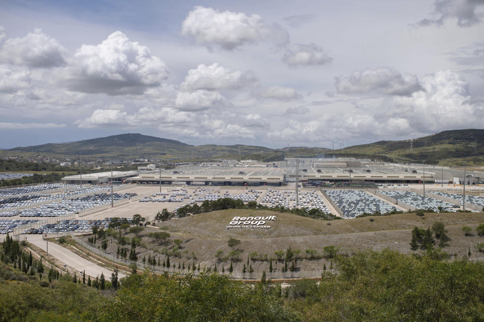 A view of a Renault factory on the outskirts of Tangier, Morocco, Monday, April 29, 2024. Morocco has grown its automotive industry from virtually non-existent to Africa’s largest in less than two decades. The North African kingdom supplies more cars to Europe than China, India or Japan, and has the capacity to produce 700,000 vehicles a year. (AP Photo)