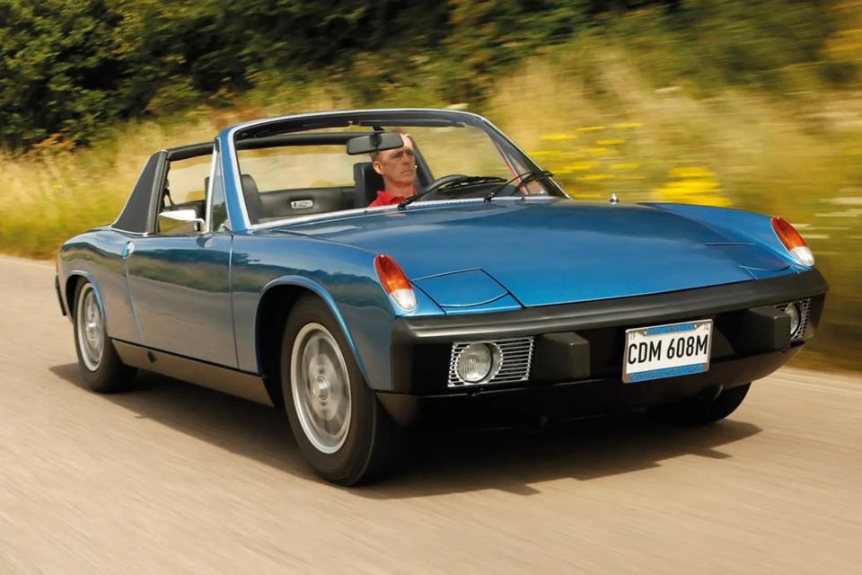 <p>When unveiled at the Frankfurt Motor Show in 1969, people couldn’t decide whether the Porsche 914 was a Volkswagen or a Porsche due to it being a collaboration between the two German giants. Volkswagen wanted to replace the Karmann Ghia while Porsche wanted a new car to succeed the 912. The 914 was fitted with a monocoque chassis and an <strong>80bhp</strong> mid-mounted four-cylinder from the Volkswagen Type 4 and, in a car that weighed 900kg, this meant 0-62mph arrived in a leisurely 14sec. </p><p>A revised 914/6 variant was later equipped with a more powerful 2.0-litre flat-six from the 911T, although this came with a higher price tag which saw less than 4000 units being built. Volkswagen or Porsche debate aside, the 914 is a classic and it’s a joy to drive enthusiastically.</p>