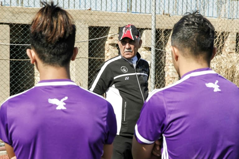 Cancer forced Kadhim Flayeh to have his larynx removed but it has not stopped him coaching Baghdad's Air Force Club youth team