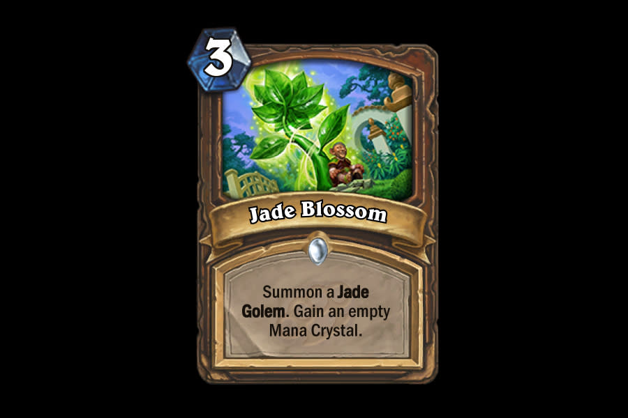 <p>Jade Golems are cool in that, every time one gets cast, the next one played gets +1/+1. Jade Blossom is one of the most powerful ways to start off that snowball. Ramping your Mana pool has always been powerful in Hearthstone, but ramping your Jade minion will only make that more tempting. </p>