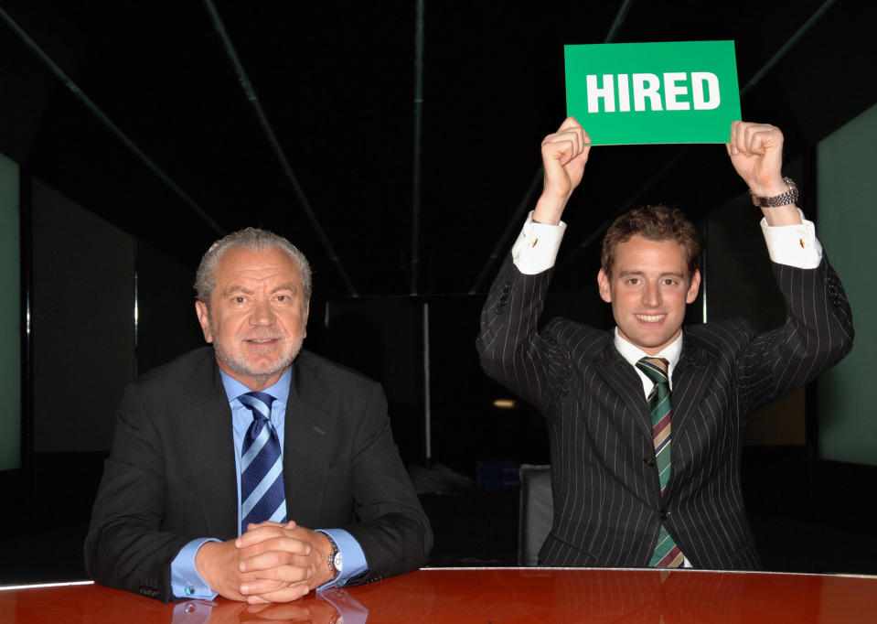 Winner of The Apprentice (TX: Wednesday 13 June 2007 @ 2100, BBC One), Simon Ambrose (right), attends a photocall with Sir Alan Sugar at the Riverside Studios in Hammersmith, west London.  