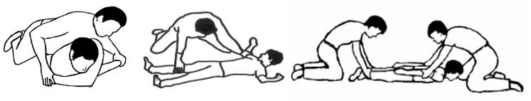 A 2012 report included these illustrations on the types of physical restraint used in Minnesota schools, including the “basket hold,” the “supine hold,” and the “prone hold.” The face-down prone restraint has since been banned for use on children with disabilities. (Source: Minnesota Department of Education)