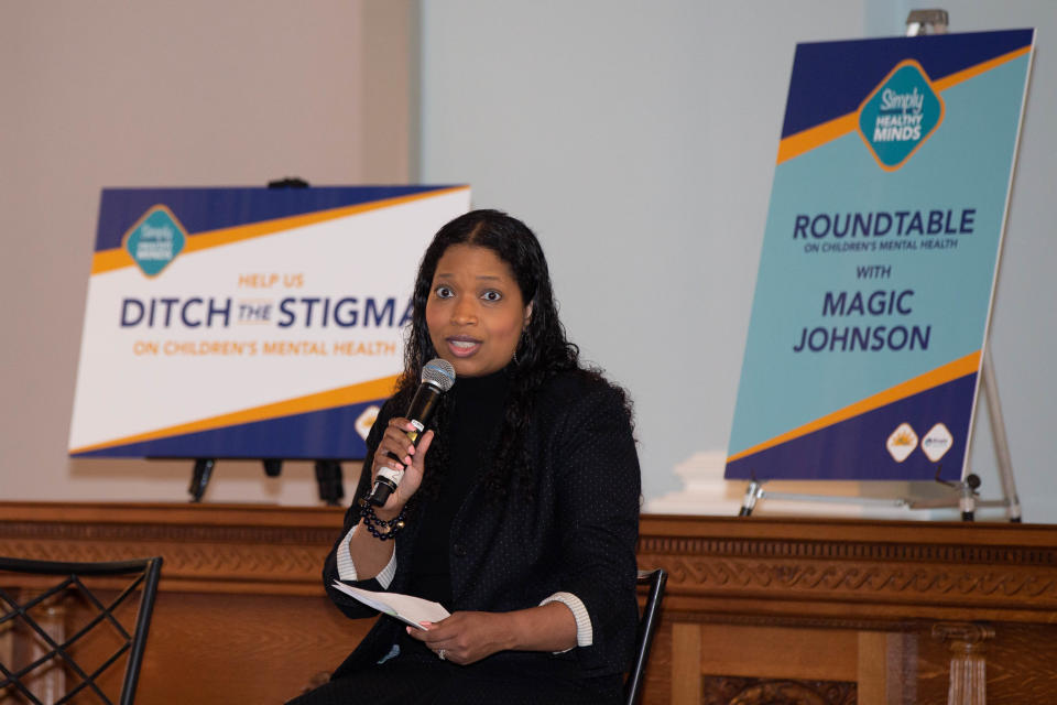 Florida Department of Children and Families Secretary Shevaun Harris speaks during a roundtable discussion about student athletes' mental health at the Historic Capitol Tuesday, Nov. 2, 2021.