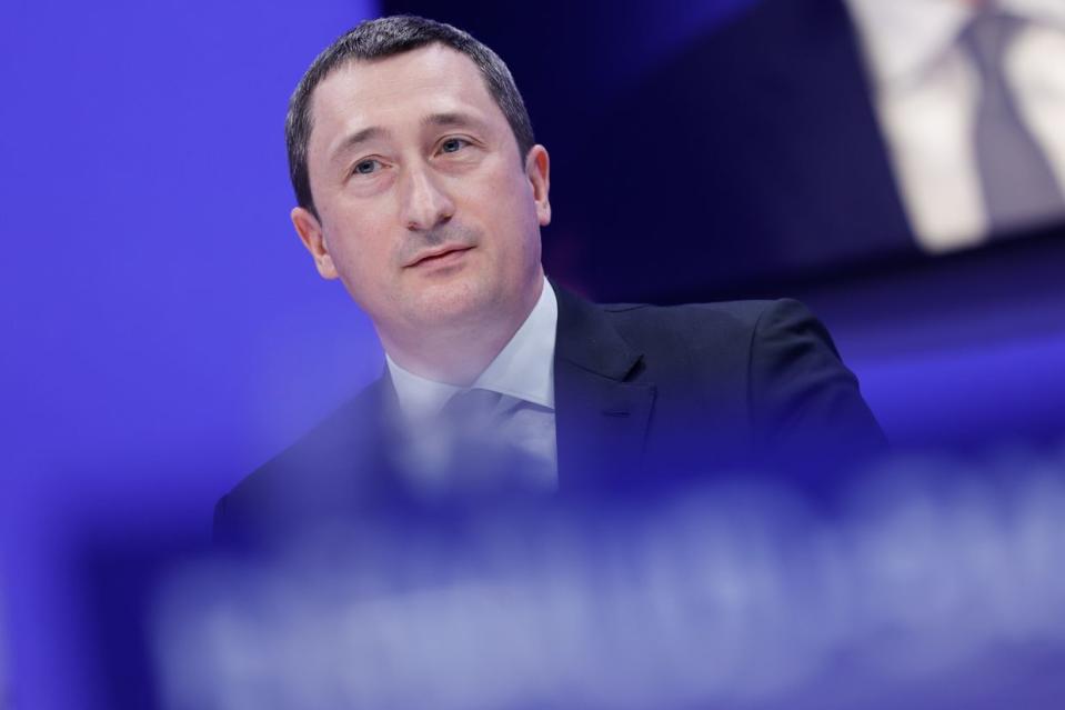 Oleksiy Chernyshov, Naftogaz CEO, during a panel session on the opening day of the World Economic Forum (WEF) in Davos, Switzerland, on Jan. 17, 2023. (Stefan Wermuth/Bloomberg via Getty Images)