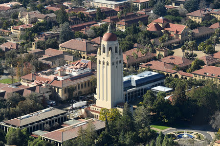 FILE PHOTO: The Hoover Tower rises above Stanford University in this aerial photo in Stanford, California, U.S. on January 13, 2017. REUTERS/Noah Berger/File Photo