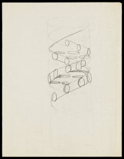 An early sketch of the double helix structure of DNA by Francis Crick. <a href="https://en.wikipedia.org/wiki/DNA#/media/File:Pencil_sketch_of_the_DNA_double_helix_by_Francis_Crick_Wellcome_L0051225.jpg" rel="nofollow noopener" target="_blank" data-ylk="slk:Francis Crick via Wikimedia Commons;elm:context_link;itc:0;sec:content-canvas" class="link ">Francis Crick via Wikimedia Commons</a>, <a href="http://creativecommons.org/licenses/by/4.0/" rel="nofollow noopener" target="_blank" data-ylk="slk:CC BY;elm:context_link;itc:0;sec:content-canvas" class="link ">CC BY</a>