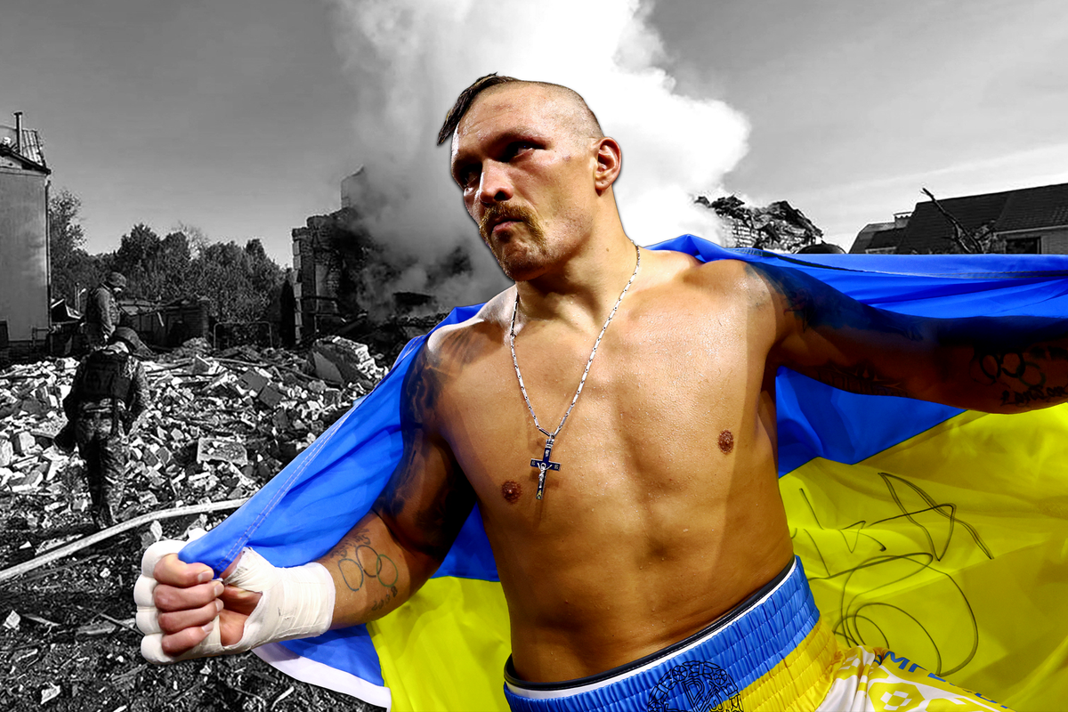 Oleksandr Usyk helped to defend his native Ukraine in 2022, serving on the frontline  (Getty/AFP)