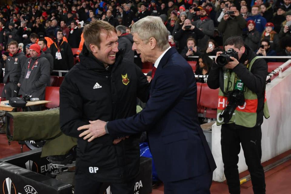 Graham Potter took charge of Ostersunds against Arsenal in the Europa League four years ago (Stuart MacFarlane/Arsenal FC via Getty Images)
