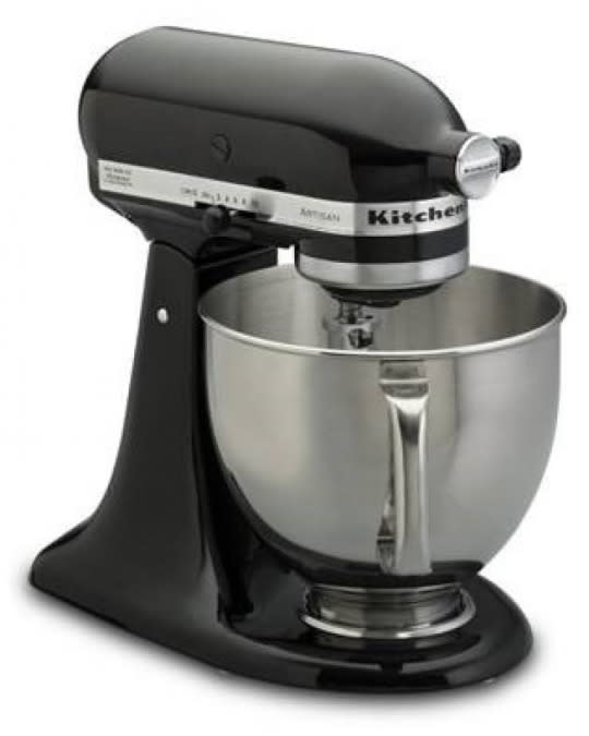 And ahh, the ubiquitous KitchenAid mixer is back in black.