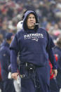 New England Patriots head coach Bill Belichick watches from the sidelines in an NFL wild-card playoff game against the Tennessee Titans, Saturday, Jan. 4, 2020 in Foxborough, Mass. The Titans defeated the Patriots 20-13. (Margaret Bowles via AP)