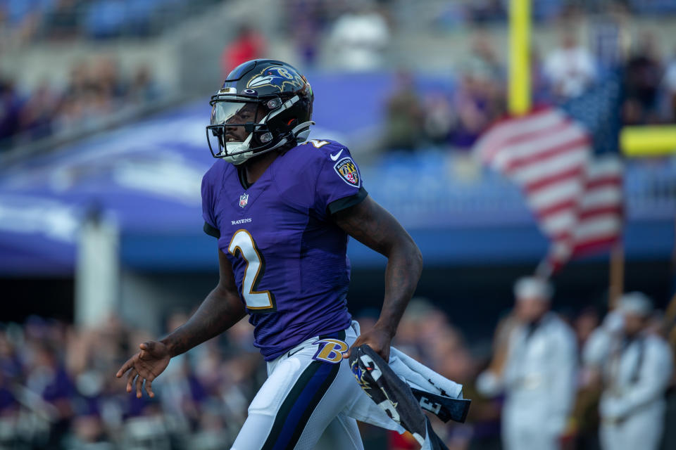 Tyler Huntley with the Ravens.